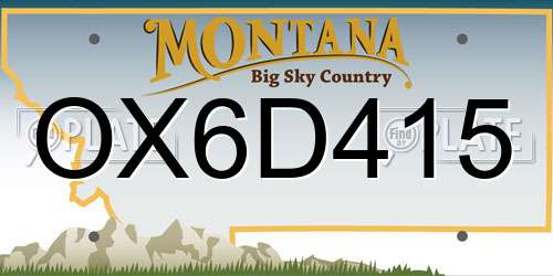 OX6D415 Montana License Plate