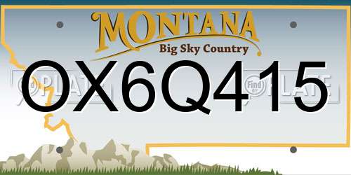 OX6Q415 Montana License Plate