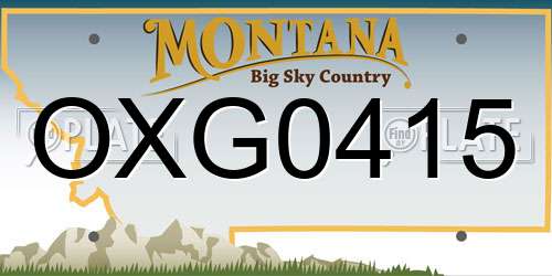 OXG0415 Montana License Plate