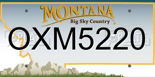 OXM5220 Montana License Plate