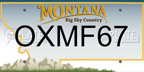 OXMF67 Montana License Plate