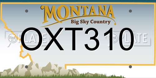 OXT310 Montana License Plate