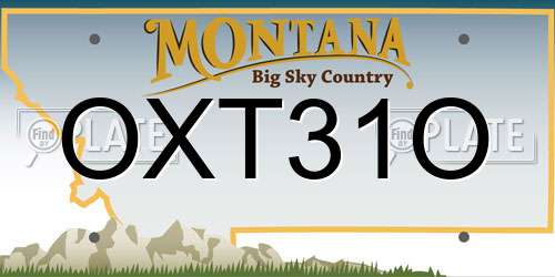 OXT31O Montana License Plate