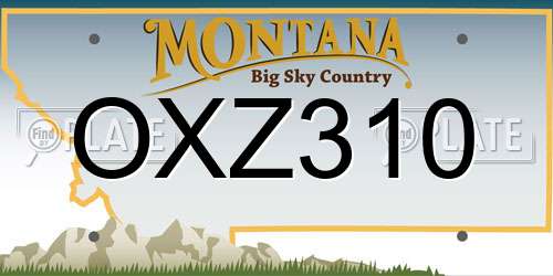 OXZ310 Montana License Plate