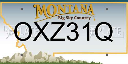 OXZ31Q Montana License Plate