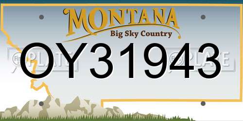 OY31943 Montana License Plate