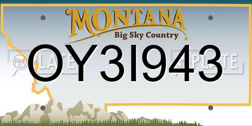 OY3I943 Montana License Plate