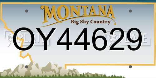 OY44629 Montana License Plate