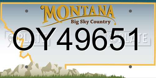 OY49651 Montana License Plate