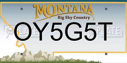 OY5G5T Montana License Plate