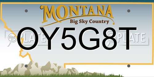 OY5G8T Montana License Plate