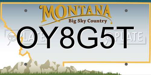 OY8G5T Montana License Plate