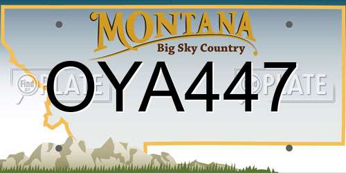 OYA447 Montana License Plate