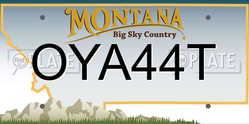 OYA44T Montana License Plate