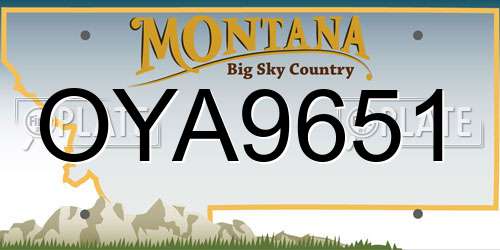 OYA9651 Montana License Plate