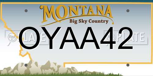 OYAA42 Montana License Plate