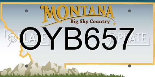 OYB657 Montana License Plate