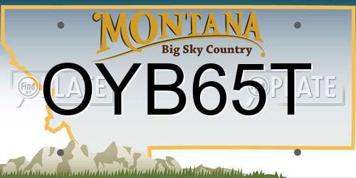 OYB65T Montana License Plate