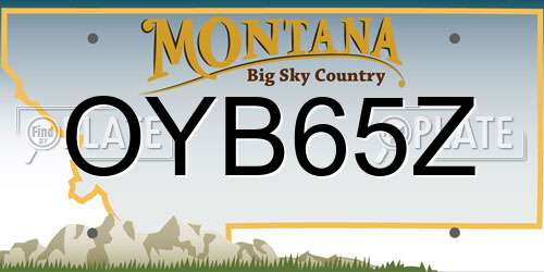 OYB65Z Montana License Plate