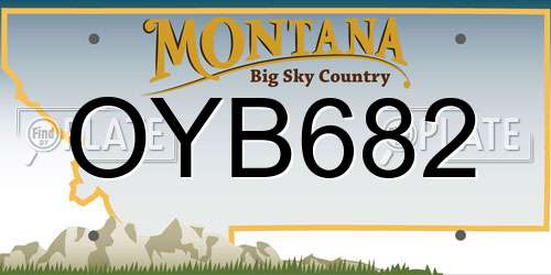 OYB682 Montana License Plate