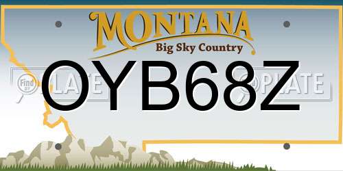 OYB68Z Montana License Plate