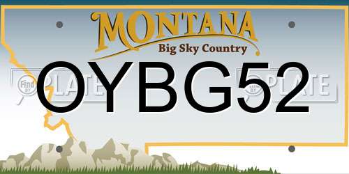 OYBG52 Montana License Plate