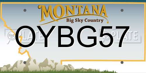 OYBG57 Montana License Plate