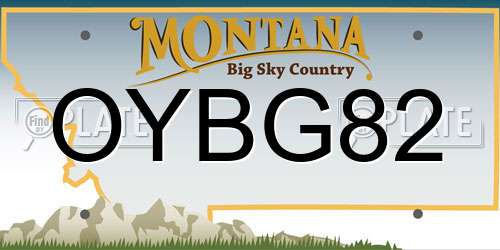OYBG82 Montana License Plate