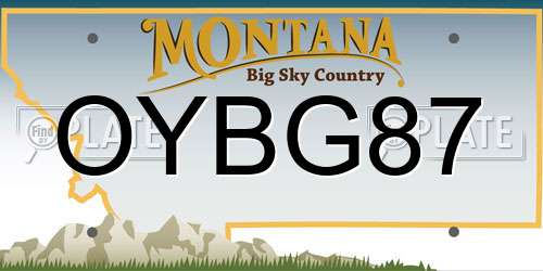 OYBG87 Montana License Plate