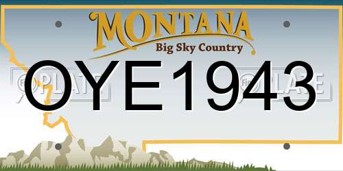OYE1943 Montana License Plate