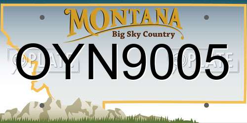 OYN9005 Montana License Plate