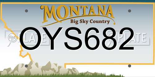 OYS682 Montana License Plate