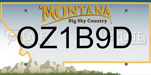 OZ1B9D Montana License Plate