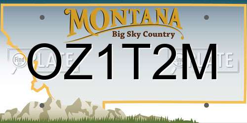 OZ1T2M Montana License Plate
