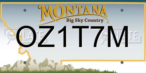 OZ1T7M Montana License Plate