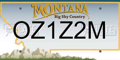 OZ1Z2M Montana License Plate
