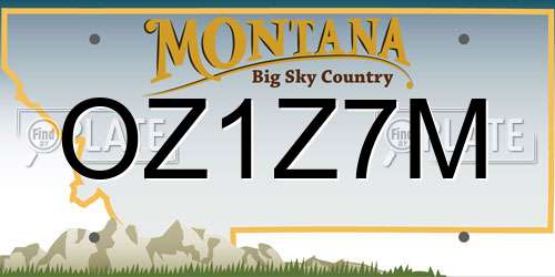 OZ1Z7M Montana License Plate