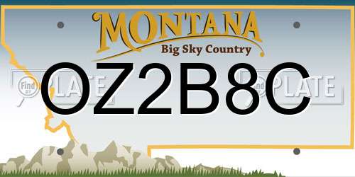 OZ2B8C Montana License Plate