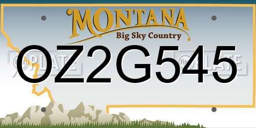 OZ2G545 Montana License Plate