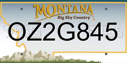 OZ2G845 Montana License Plate