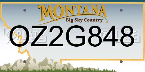 OZ2G848 Montana License Plate