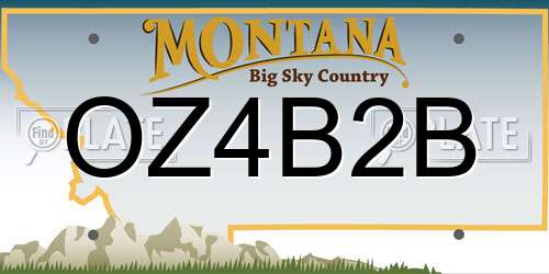 OZ4B2B Montana License Plate