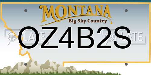 OZ4B2S Montana License Plate