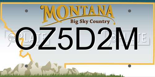 OZ5D2M Montana License Plate