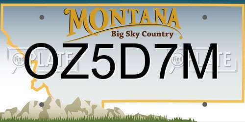 OZ5D7M Montana License Plate
