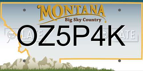OZ5P4K Montana License Plate