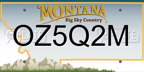 OZ5Q2M Montana License Plate