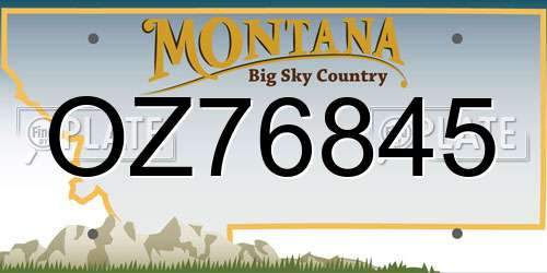 OZ76845 Montana License Plate