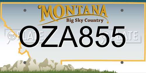 OZA855 Montana License Plate