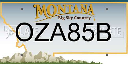 OZA85B Montana License Plate
